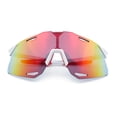 thumbnail image 1 of Mens Oversized Rimless Shield Wrap Sport Plastic Runners Sunglasses White - Red Mirror, 1 of 8