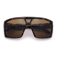 thumbnail image 1 of Mens Oversized Shield Curved Wrap Rectangular Plastic Sporty Sunglasses Tortoise - Brown, 1 of 8