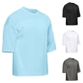 thumbnail image 1 of Mens Oversized Short Sleeve T-Shirts Mesh Workout Tops Moisture Wicking Quick Dry Muscle Tee Bodybuilding Fitness Training Breathable Summer Activewear, 1 of 3