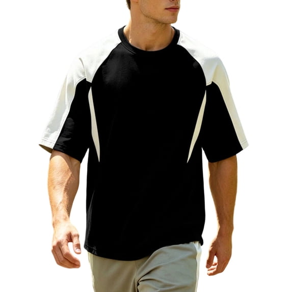 Mens Oversized Swim Shirt Sun Protection UPF 50+ Rash Gard Quick Dry T-Shirt Size M-4XL Black