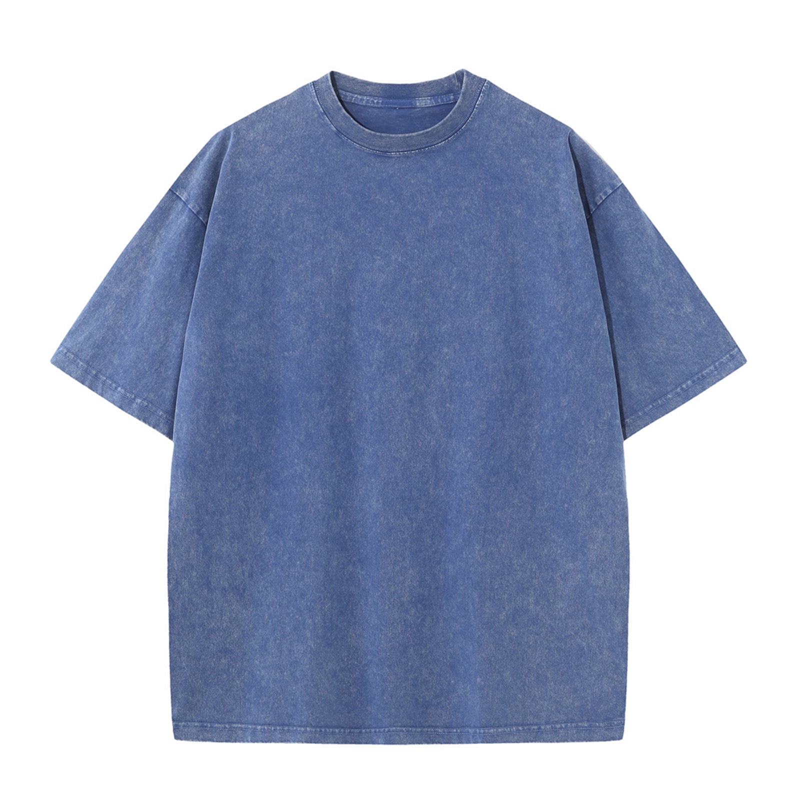 【oan】Crack Vintage Washing Short Sleeve T-Shirt Mens Oversized T-Shirt Heavy Cotton Washed Summer Vintage