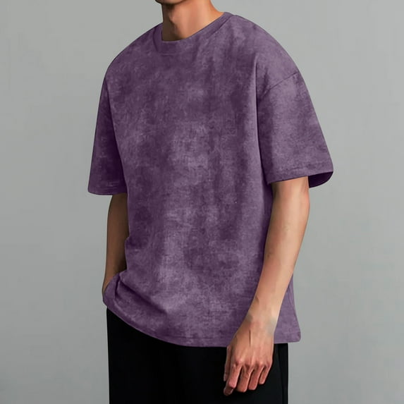 Mens Oversized T-Shirt Large Loose Vintage Washed Short Sleeve Basic Essentials Workwear Tee Shirts Trendy Casual Crewneck Summer Fashion Gym Sport Tops