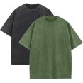 Mens Oversized T Shirts Acid Wash Loose Fit Vintage Washed Tee Shirt