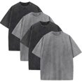 Mens Oversized T Shirts Acid Wash Loose Fit Vintage Washed Tee Shirt