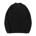 thumbnail image 1 of Mens Oversized V-Neck Sweatshirt Long Sleeve Solid Color Loose Sweaters Fashion Fall Casual Pullover Top for Men (Black M), 1 of 6