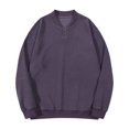 thumbnail image 1 of Mens Oversized V-Neck Sweatshirt Long Sleeve Solid Color Loose Sweaters Fashion Fall Casual Pullover Top for Men (Purple 2XL), 1 of 6