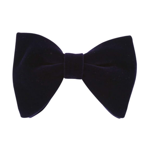 Mens Oversized Velvet Bow Tie Solid Color Formal Tuxedo Pre-Tied Big Bowtie