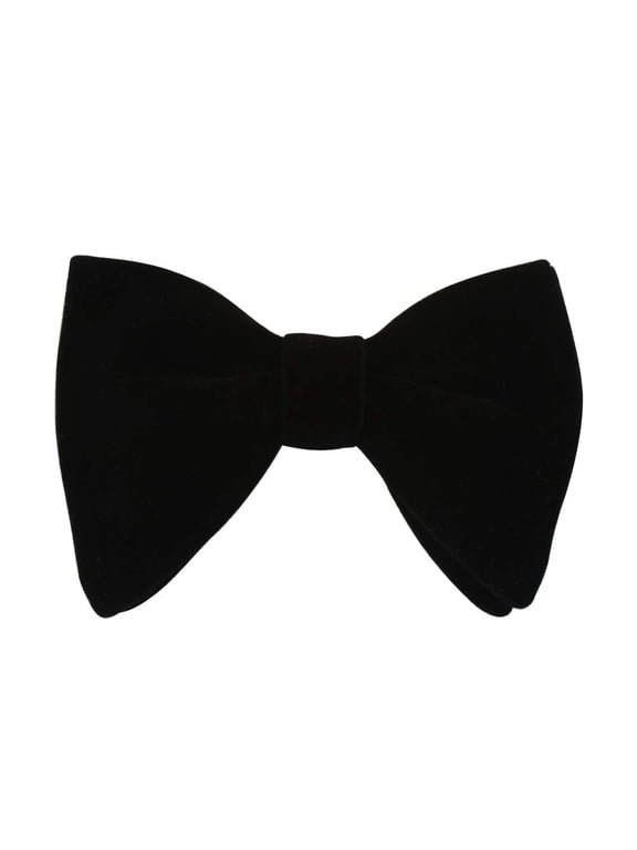 Mens Oversized Velvet Bow Tie Solid Color Formal Tuxedo Pre-Tied Big Bowtie