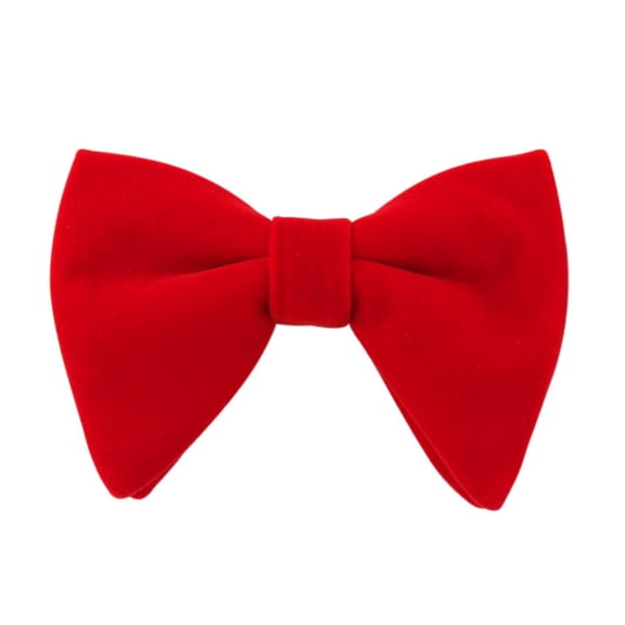 Mens Oversized Velvet Bow Tie Solid Color Formal Tuxedo Pre-Tied Big Bowtie