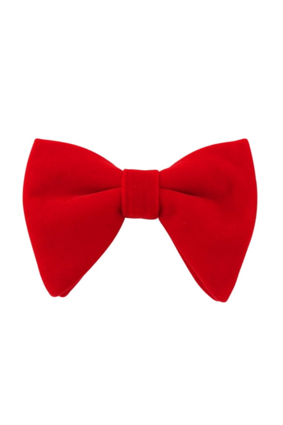 Mens Oversized Velvet Bow Tie Solid Color Formal Tuxedo Pre-Tied Big Bowtie