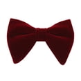 thumbnail image 1 of Mens Oversized Velvet Bow Tie Solid Color Formal Tuxedo Pre-Tied Big Bowtie, 1 of 4