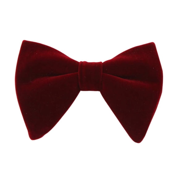 Mens Oversized Velvet Bow Tie Solid Color Formal Tuxedo Pre-Tied Big Bowtie