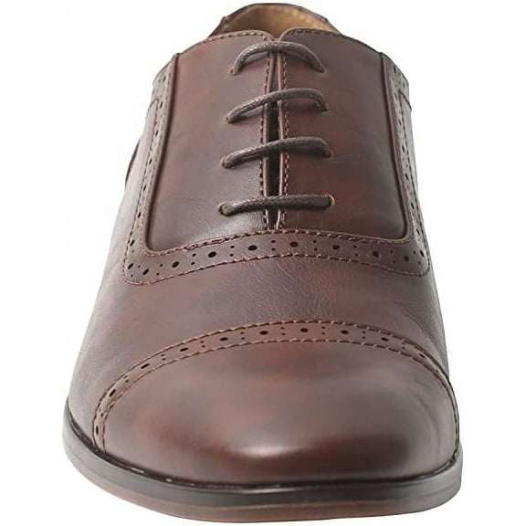 Mens Oxford Wingtip Lace Oxford Brogue Dress Shoes (7, Dark Brown)