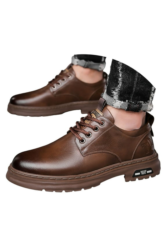 Mens Oxfords Shoes Fashion Casual Leather Lace up Business Office Work Oxford Sneakers All Season