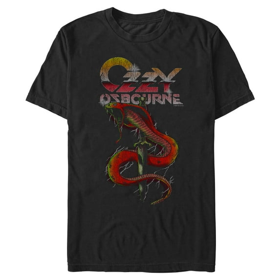 Mens Ozzy Osbourne Distressed Cobra Logo T Shirt