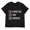 thumbnail image 1 of Mens PCR Pipette Cry Repeat for DNA Lab Scientists T-Shirt Black, 1 of 5