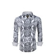 thumbnail image 1 of Mens PREMIERE Long Sleeve Button Down Dress Shirt Gray Reptile Snakeskin Print, 1 of 3