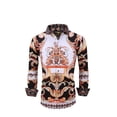 thumbnail image 1 of Mens PREMIERE Long Sleeve Button Down Dress Shirt White Geometric Designer, 1 of 3