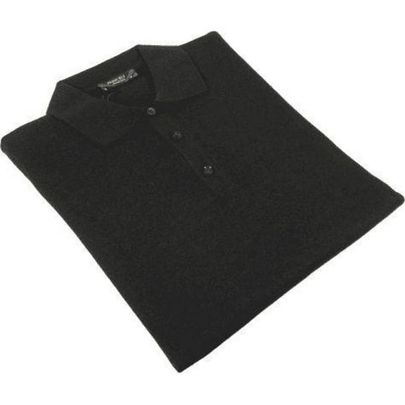 Mens PRINCELY Soft Merinos Wool Sweater Knits Lightweight Polo 1011-40 Black