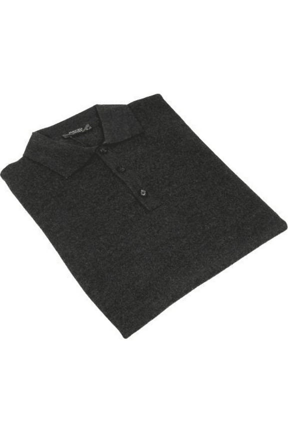 Mens PRINCELY Soft Merinos Wool Sweater Knits Lightweight Polo 1011-40 Charcoal