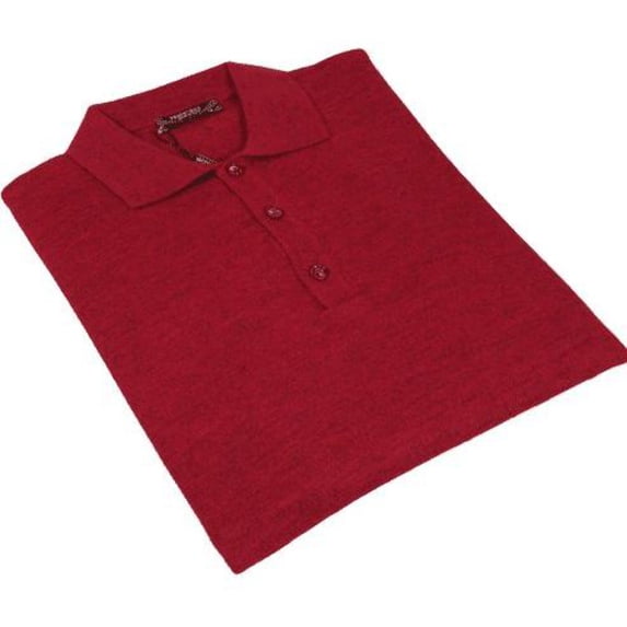 Mens PRINCELY Soft Merinos Wool Sweater Knits Lightweight Polo 1011-40 Cranberry