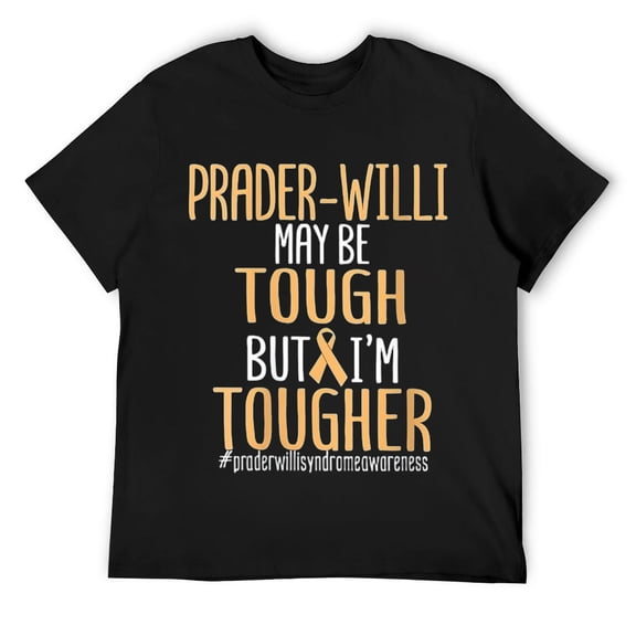 Mens PWS Prader-willi Syndrome Awareness Support Love Tough Round Neck T-Shirt Black