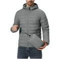 thumbnail image 1 of Mens Packable Puffer Jacket Lightweight Insulated Thermal Puffy Winter Jackets Winter Coat Windproof Zipper Down Jacket Running Travel Ski Coats with Pockets, 1 of 6