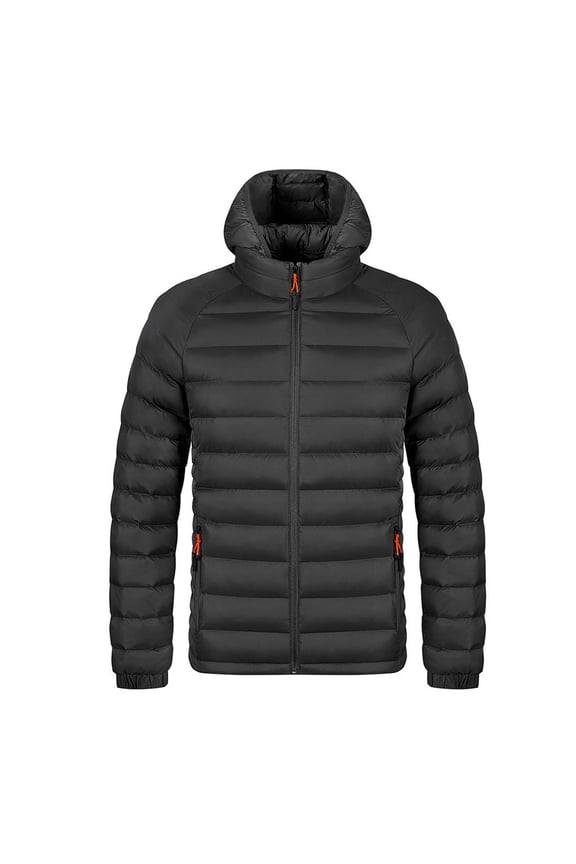 Mens Packable Puffer Jacket Lightweight Packable Hooded Puffer Jacket Insulated Winter Down Jackets Coat Snow Ski Traveling Windproof Zipper Down Jacket