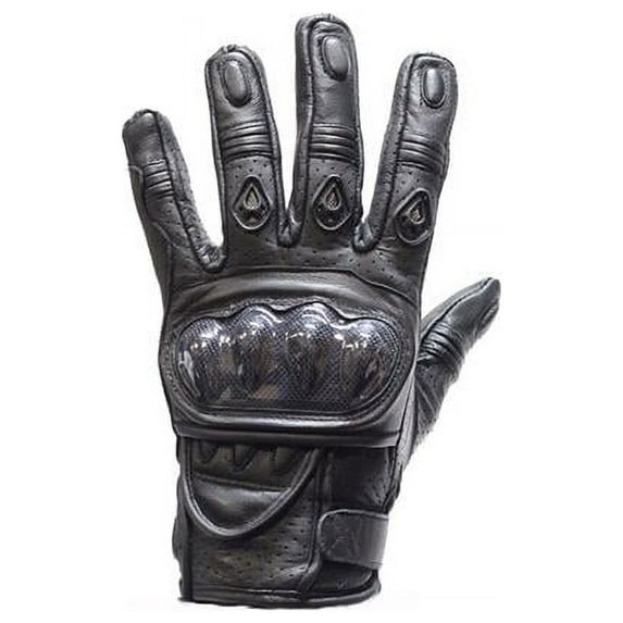 Mens Padded Black Racing Gloves - Extra Large