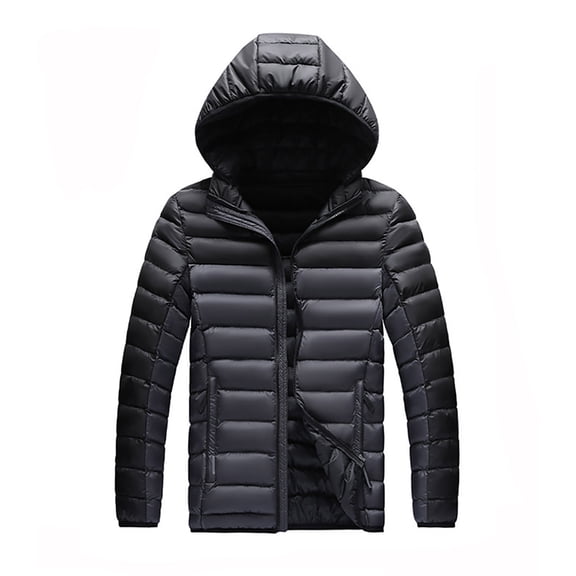 Mens Padded Clothing Autumn Winter Casual Fashion Combination Thick Padded Hooded Coat