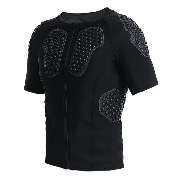 Mens Padded Short Sleeve Chest Rib Heart Guard Protector Protective Compression T-Shirts for Football Baseball Softball