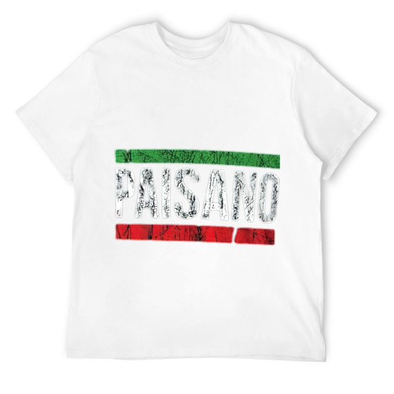 Mens Paisano Italian Dad Grandpa Nonno Paisan Italy Flag Sicilian T-Shirt White 4XL