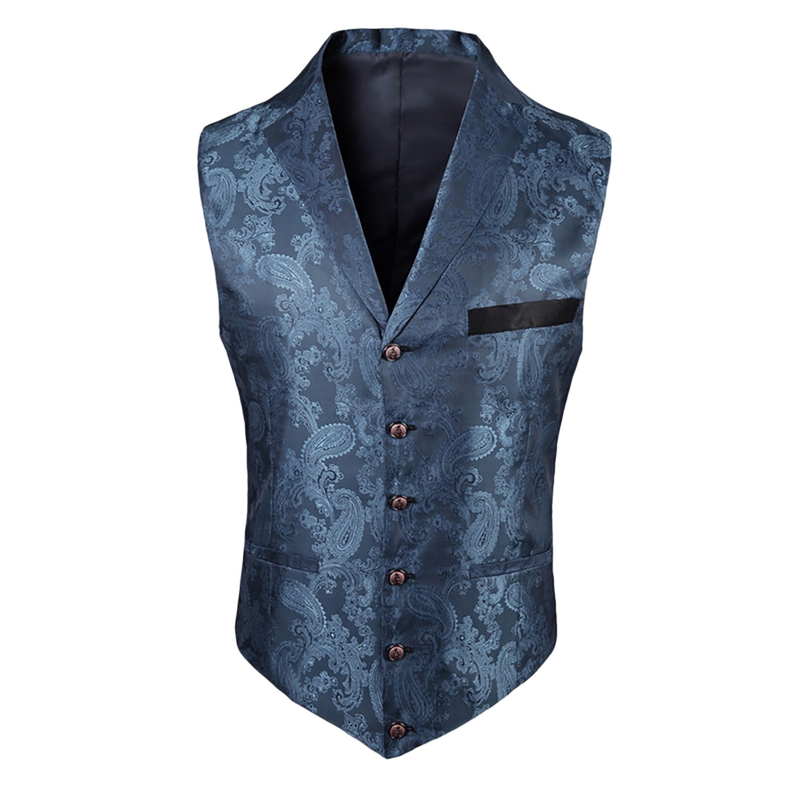 Mens Paisley Floral Suit Vest Victorian Steampunk Gothic Waistcoat