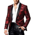 thumbnail image 1 of Mens Paisley Tuxedo Suits Slim Fit Floral Blazer Jacket for Wedding Prom Notched Lapel Stylish 1 Button Sport Coats, 1 of 8