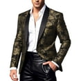 thumbnail image 1 of Mens Paisley Tuxedo Suits Slim Fit Floral Blazer Jacket for Wedding Prom Notched Lapel Stylish 1 Button Sport Coats, 1 of 8