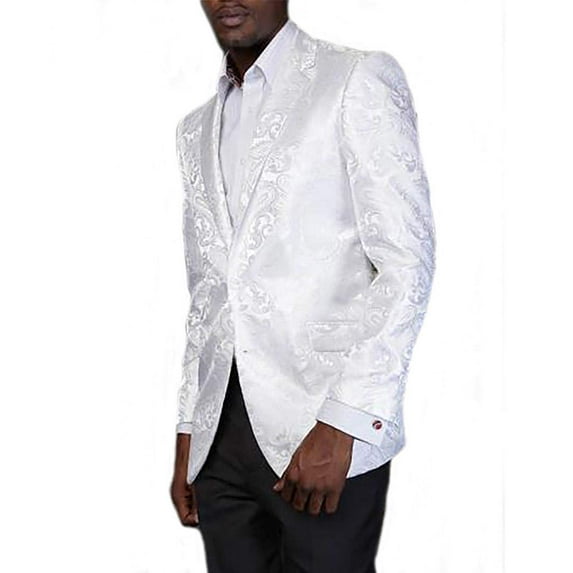 Mens Paisley Two Button Blazer Sport Coats Sequin Pattern Tall Plus Sizes - Dinner Jacket - Wedding Blazers