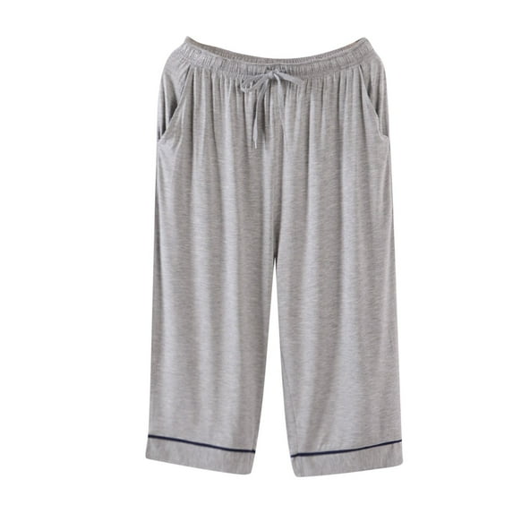 Mens Pajama Mens Summer Casual Comfortable Pajamas Underwear Cropped Pants Thin Home Clothes Home Pants Sleepwear