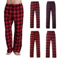 thumbnail image 1 of Mens Pajama Pants 100% Cotton Plaid Sleep & Lounge Pants, PJ Bottoms with Pockets Mens Pajama Pants with Pockets Mens Pants Casual Fit, 1 of 9