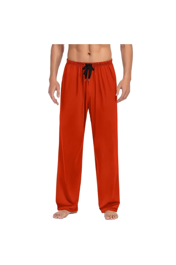 Mens Pajama Pants Baggy Lounge Pj Bottoms for Men, Lightweight Sleep Pants with Pockets & Drawstring