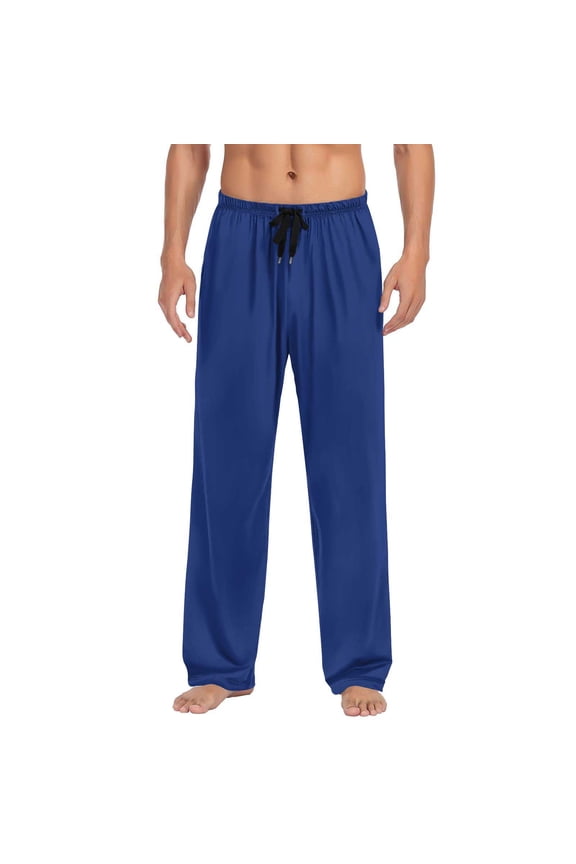 Mens Pajama Pants Baggy Lounge Pj Bottoms for Men, Lightweight Sleep Pants with Pockets & Drawstring