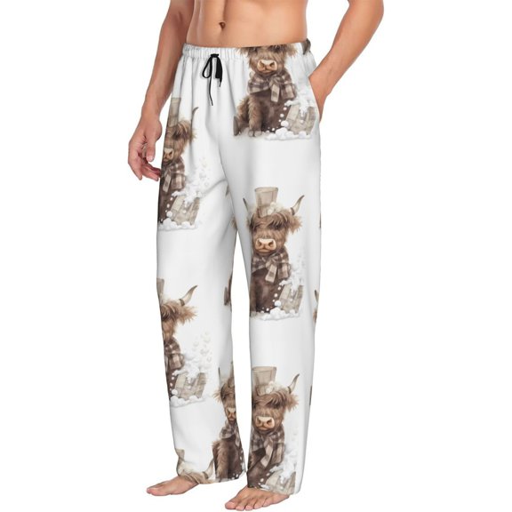 Mens Pajama Pants Bottoms with Pockets - C Comfy Mens Pj Pants, Soft Men Lounge Pants