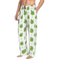 thumbnail image 1 of Mens Pajama Pants Bottoms with Pockets - Cute Lime Green Durian Comfy Mens Pj Pants, Soft Men Lounge Pants, 1 of 5