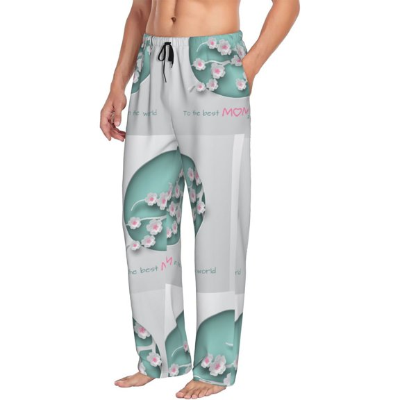 Mens Pajama Pants Bottoms with Pockets - Happy Mother's Day (4) Comfy Mens Pj Pants, Soft Men Lounge Pants