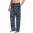 thumbnail image 1 of Mens Pajama Pants Bottoms with Pockets - Merry Christmas Winter Leaves Comfy Mens Pj Pants, Soft Men Lounge Pants, 1 of 5