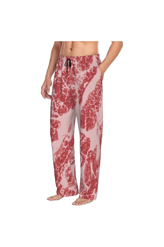 Mens Pajama Pants Bottoms with Pockets - Red Meat Comfy Mens Pj Pants, Soft Men Lounge Pants