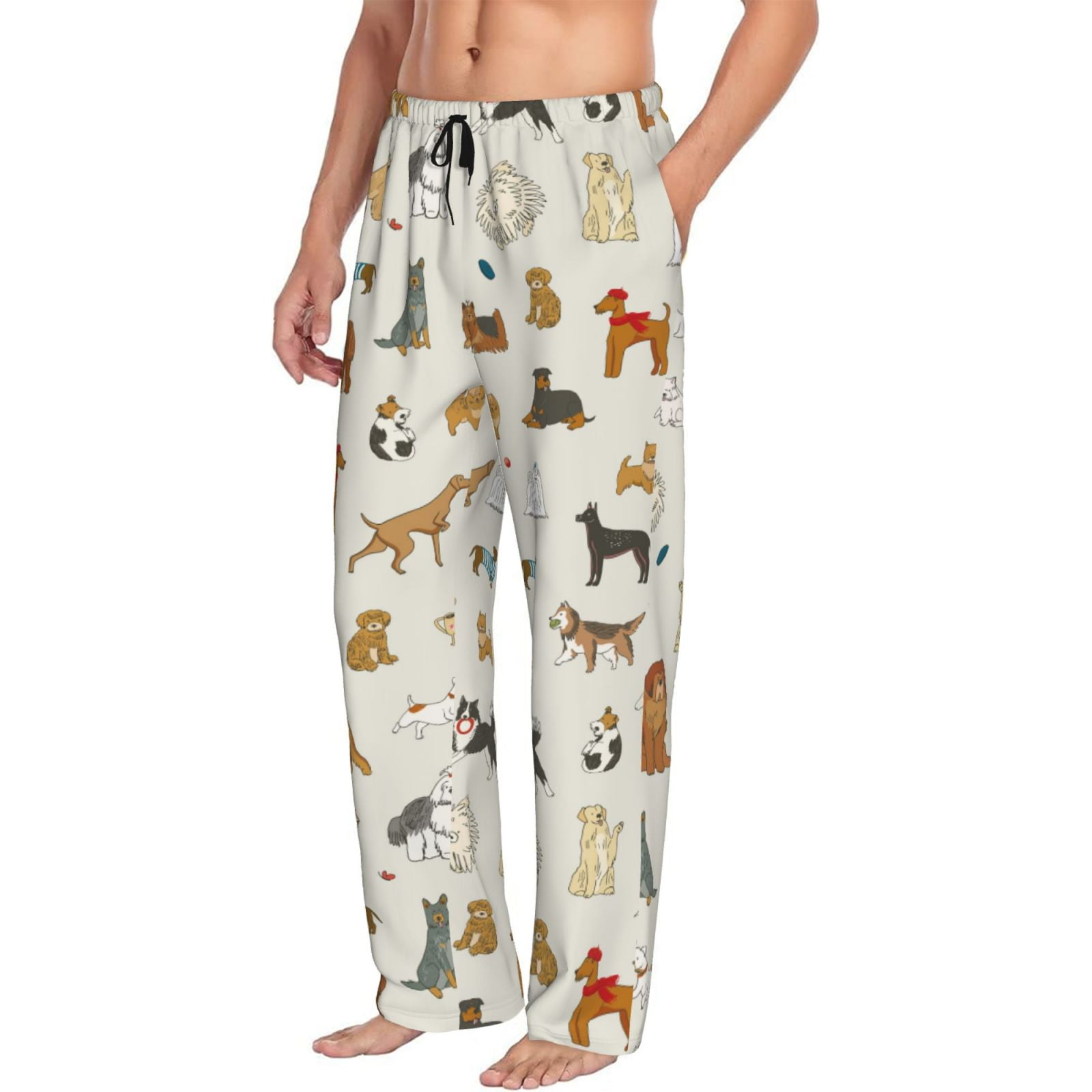 Mens Pajama Pants Bottoms with Pockets Soft Comfort Sleep Pants for Men Dogs Funny Pets A Mens Pj Pants Lounge Pants Walmart