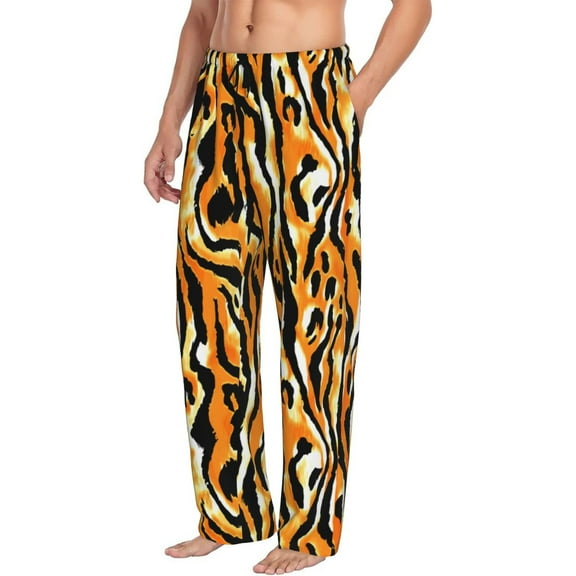 Mens Pajama Pants Bottoms with Pockets - Zebra Comfy Mens Pj Pants, Soft Men Lounge Pants