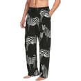 thumbnail image 1 of Mens Pajama Pants Bottoms with Pockets - cool black zebra Comfy Mens Pj Pants, Soft Men Lounge Pants, 1 of 5