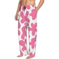 thumbnail image 1 of Mens Pajama Pants Bottoms with Pockets - pink cow print cute Comfy Mens Pj Pants, Soft Men Lounge Pants, 1 of 5