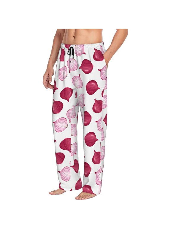 Mens Pajama Pants Bottoms with Pockets - purple Onion Comfy Mens Pj Pants, Soft Men Lounge Pants